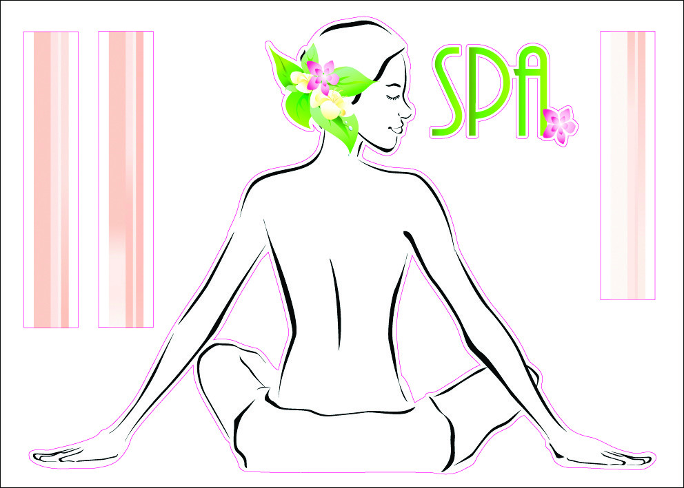 Pre-Cut Reusable Spa Room Artwork Decor Wall Sticker Decal 15″W X 23″H
