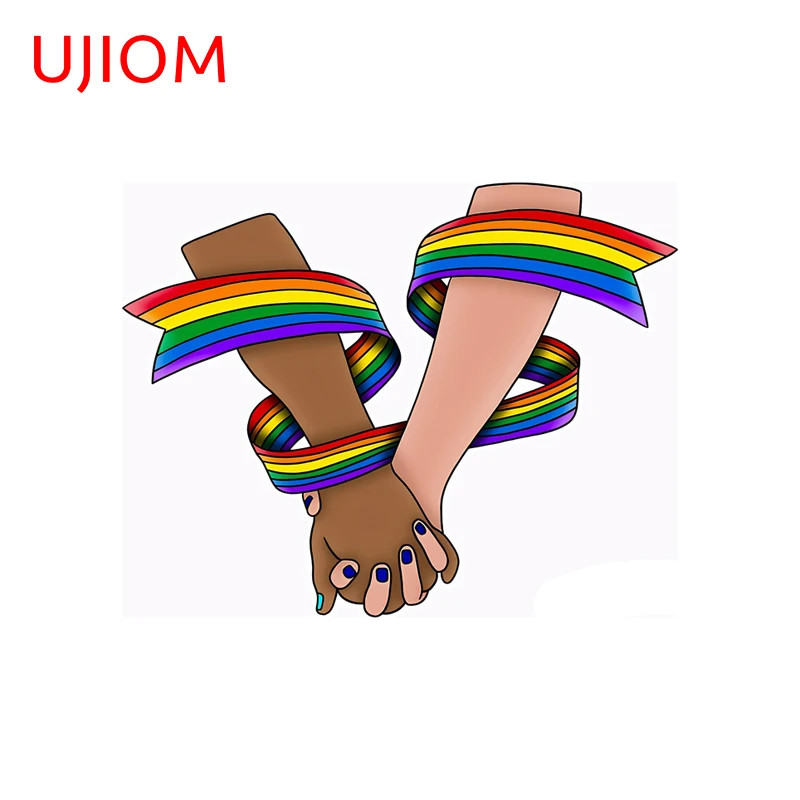 UJIOM Hold Hands Graffiti Wall Sticker Delicate Vinyl Decal Trunk Wardrobe Decor