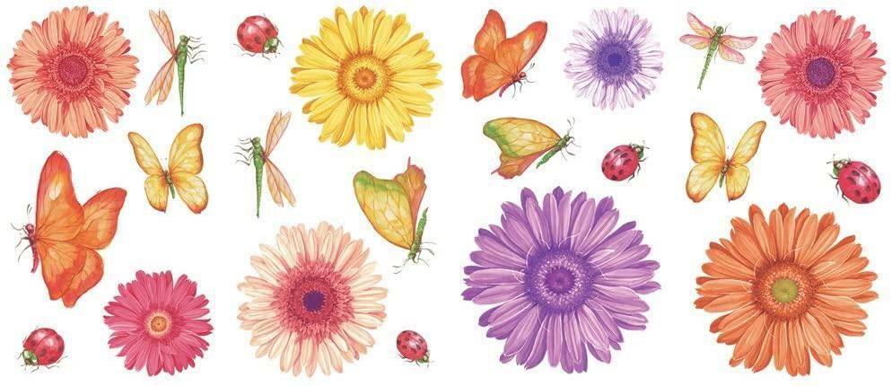 Daisy Wall Decals – Flower Wall Stickers, Nursery Decor, Kids Room Wall Art