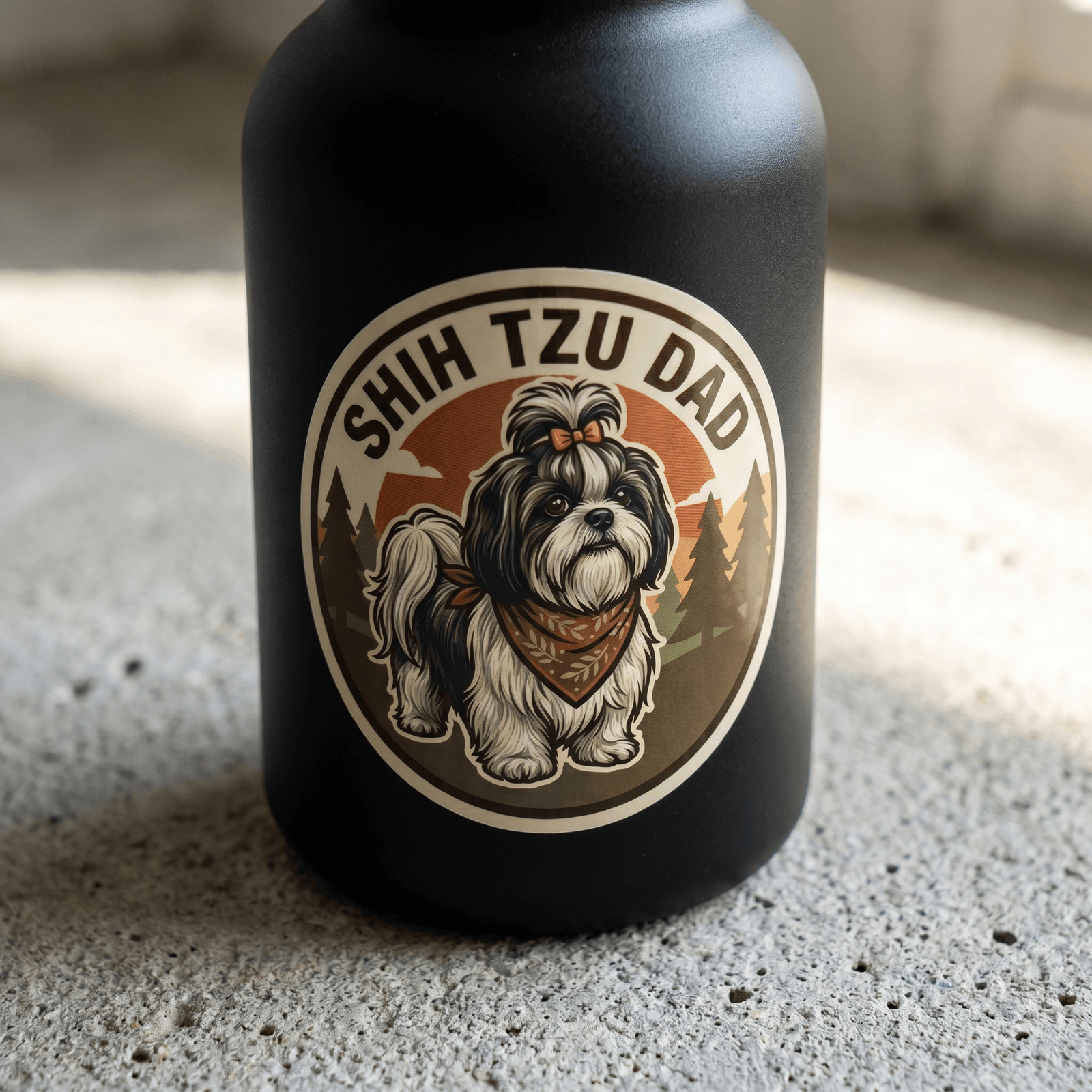 Shih Tzu Dad T-Shirt Shih Tzu Dog Gift Men Graphic Tee Fathers Day Vintage Cute