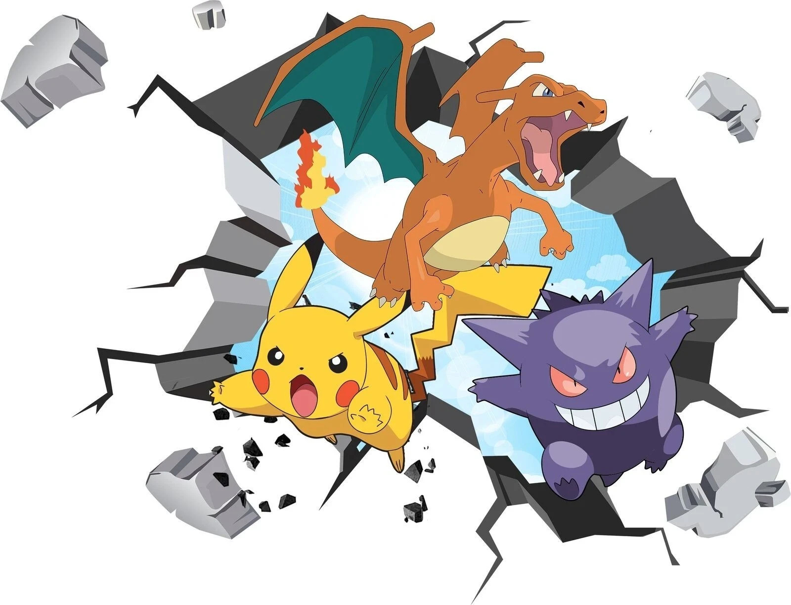 Pokemon WALL STICKERS EXPLOSION Decal Kids Room Home Decor Art