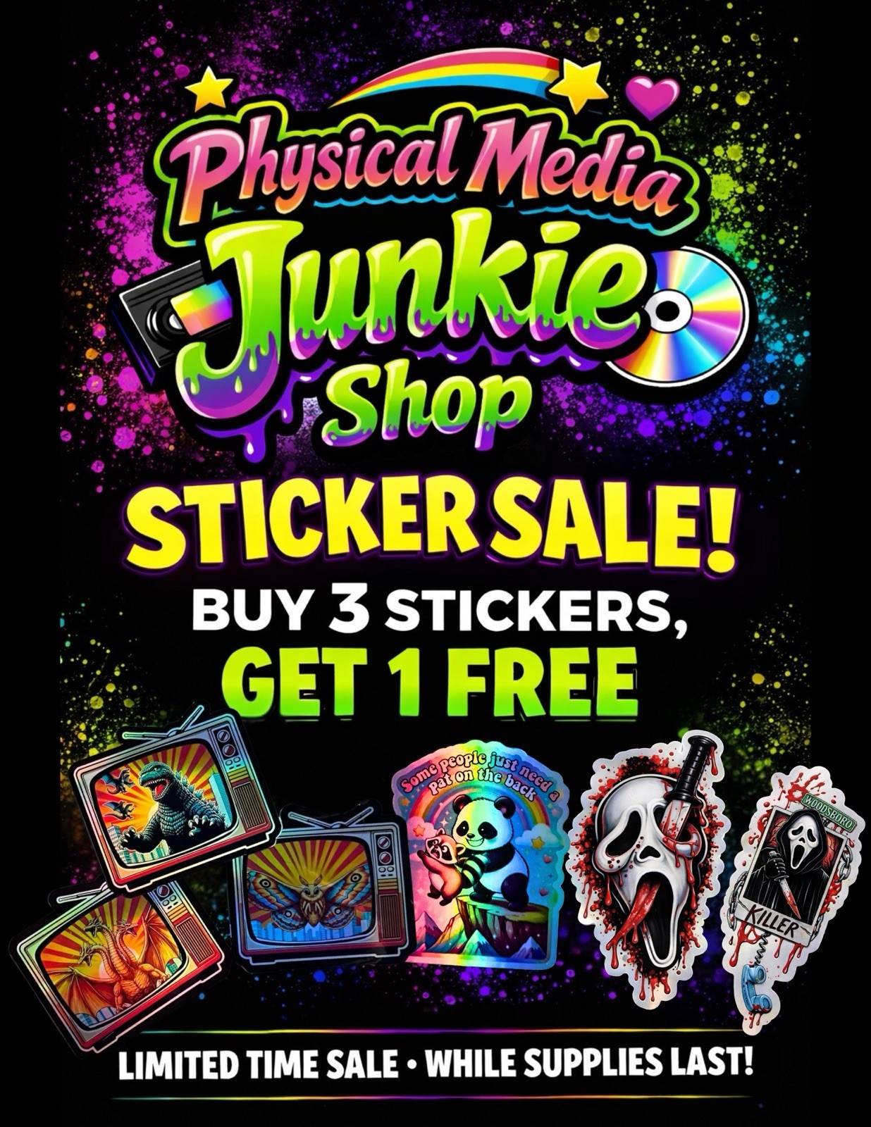 Godzilla Motivational 3 Inch Waterproof Holographic Vinyl Sticker