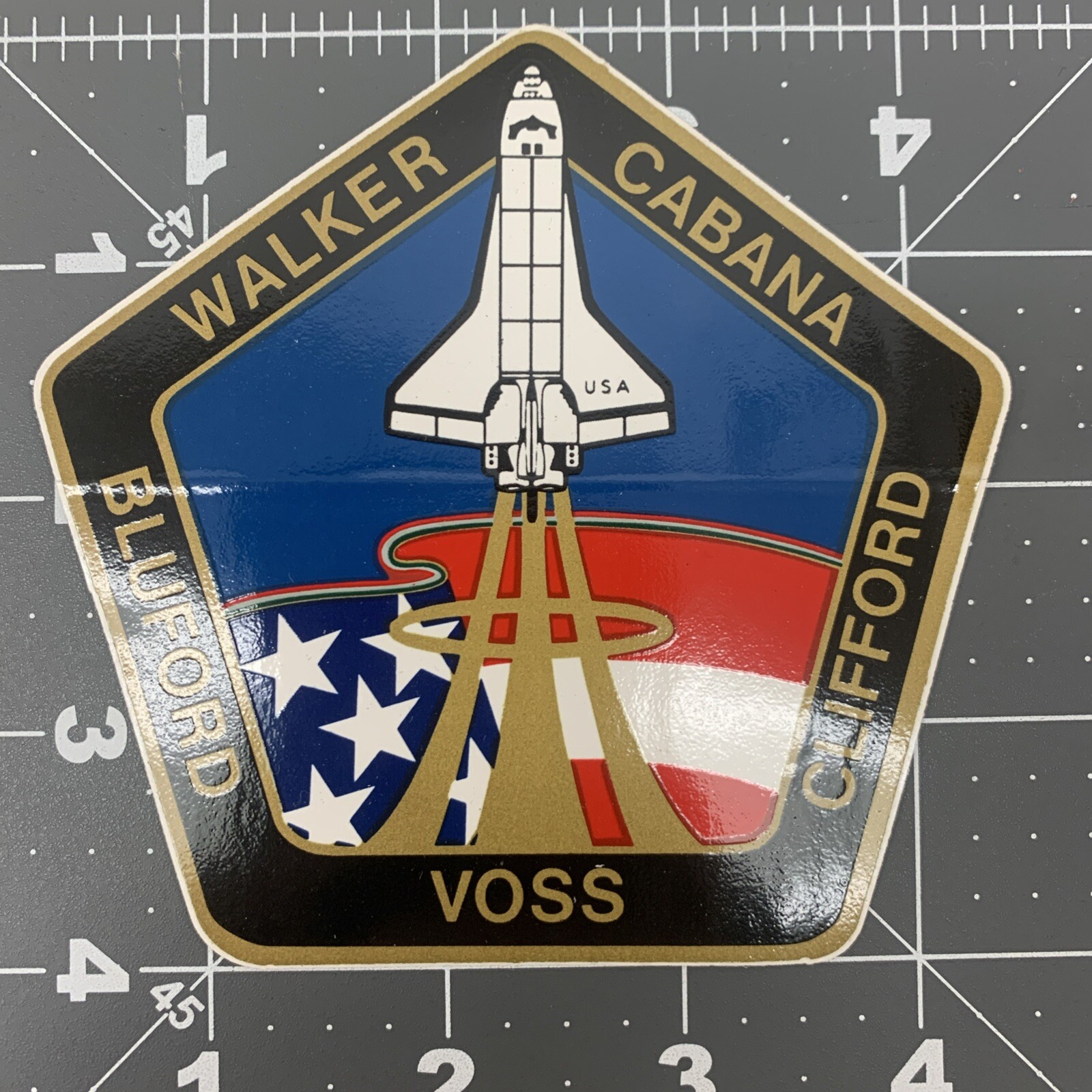 NASA Pentagon STS-53 Sticker Decal Space Travel Crew Shuttle Discovery
