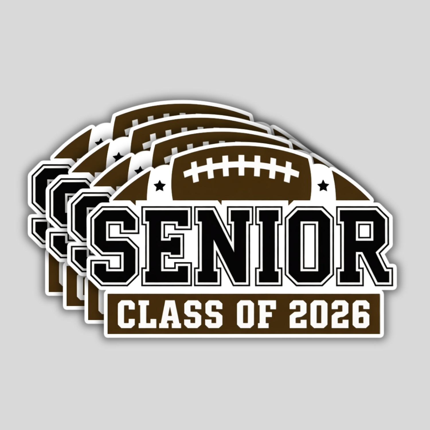 4PCS Senior Football Class of 2026 Stickers – Vintage Sports Graduation Vinyl