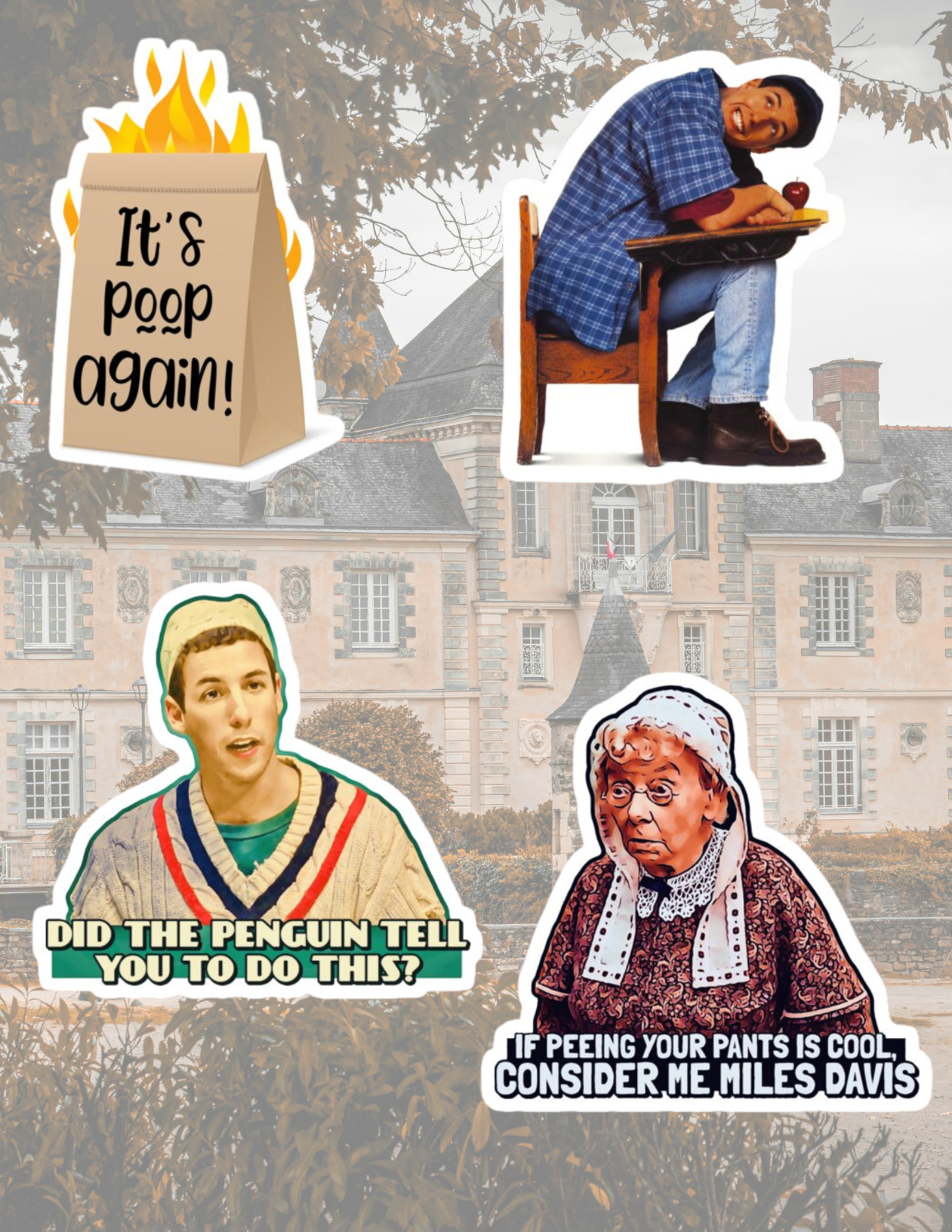 Billy Madison 90’s Movie 4pc Sticker Pack