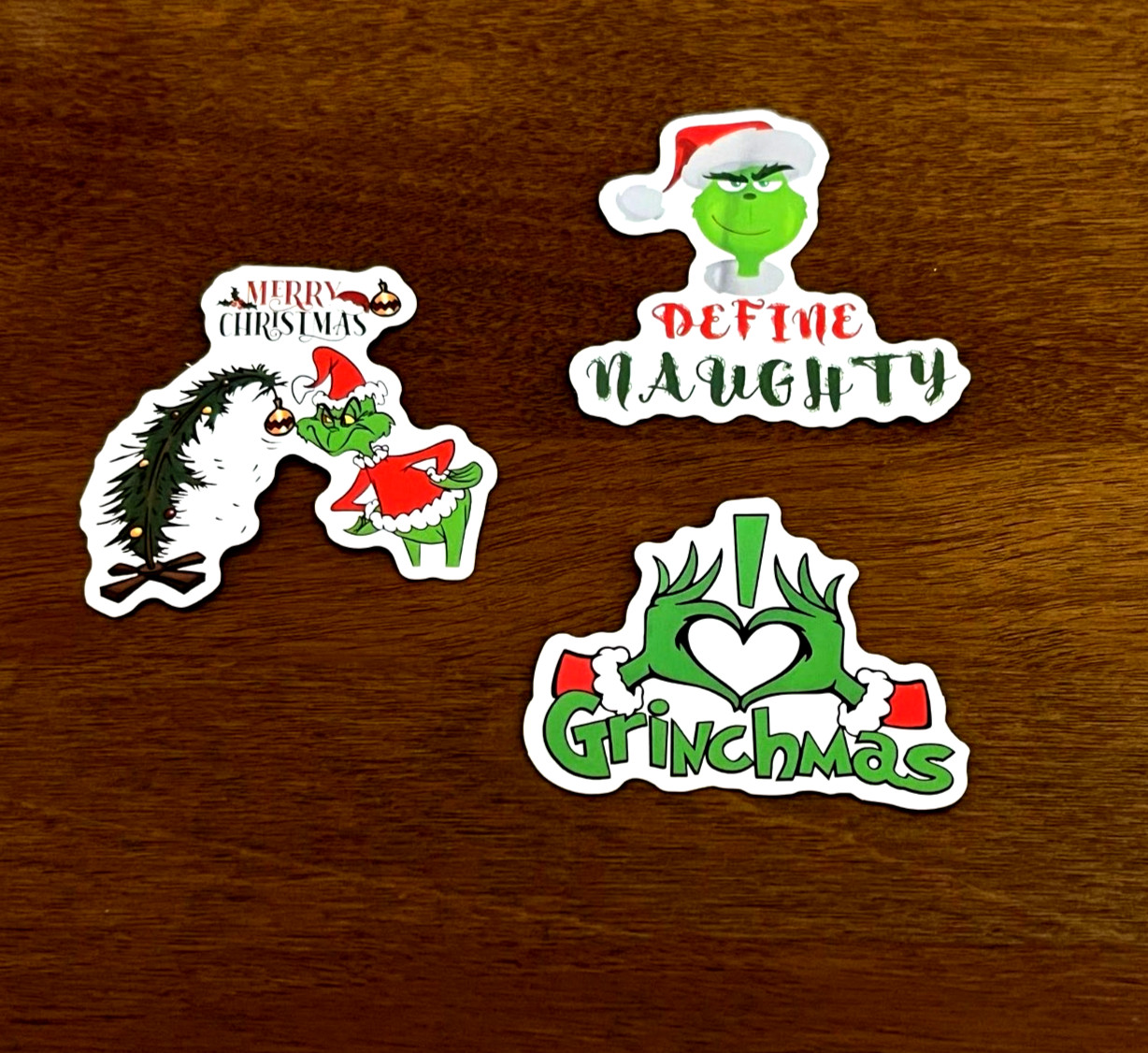 The Grinch Who Stole Christmas Vinyl Sticker Decal Set Of Three Brand New #1