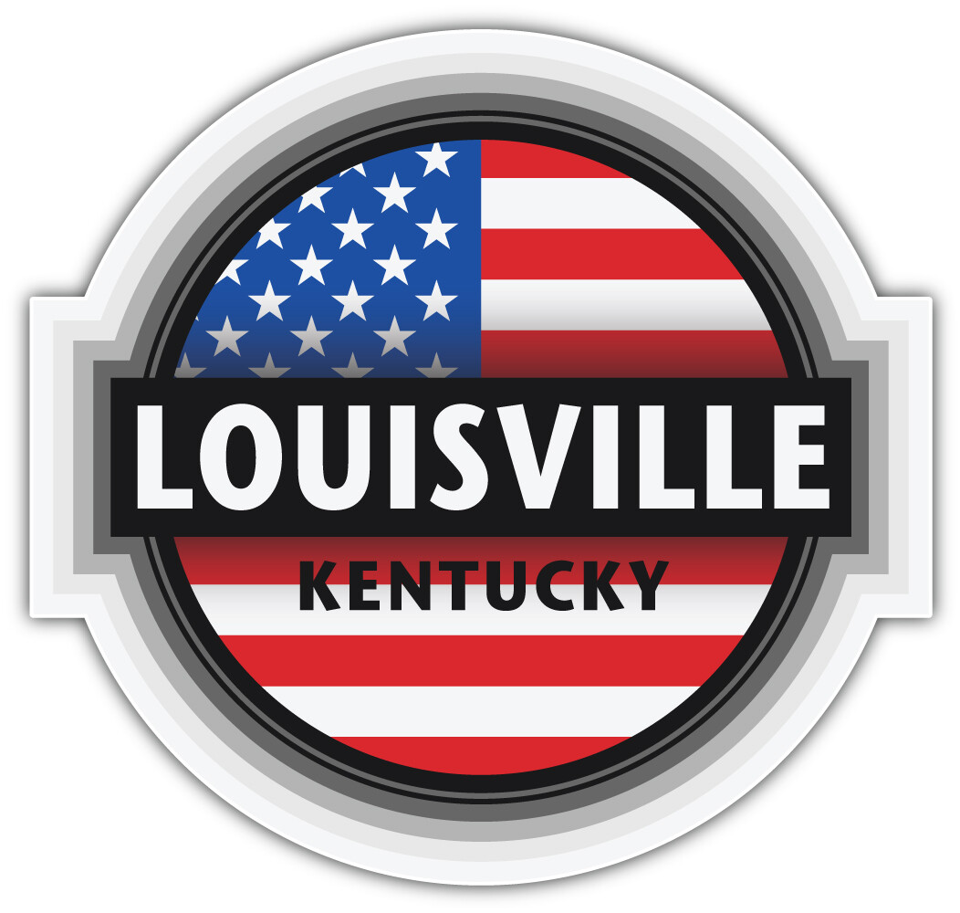 Louisville City Kentucky USA State Flag Emblem Car Bumper Sticker Decal “SIZES”