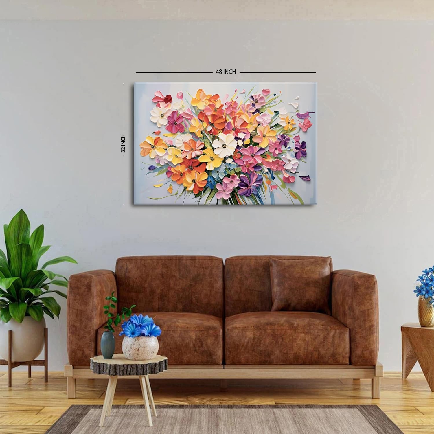 Aesthetic Daisy Wall Decor Floral Wall Art Abstract Poppies Bouquet Texture C…