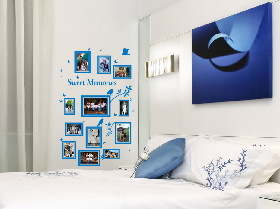 Multi Size Photo Frames with Birds, DIY Wall Art Vinyl Stickers- HIGH QUALITY