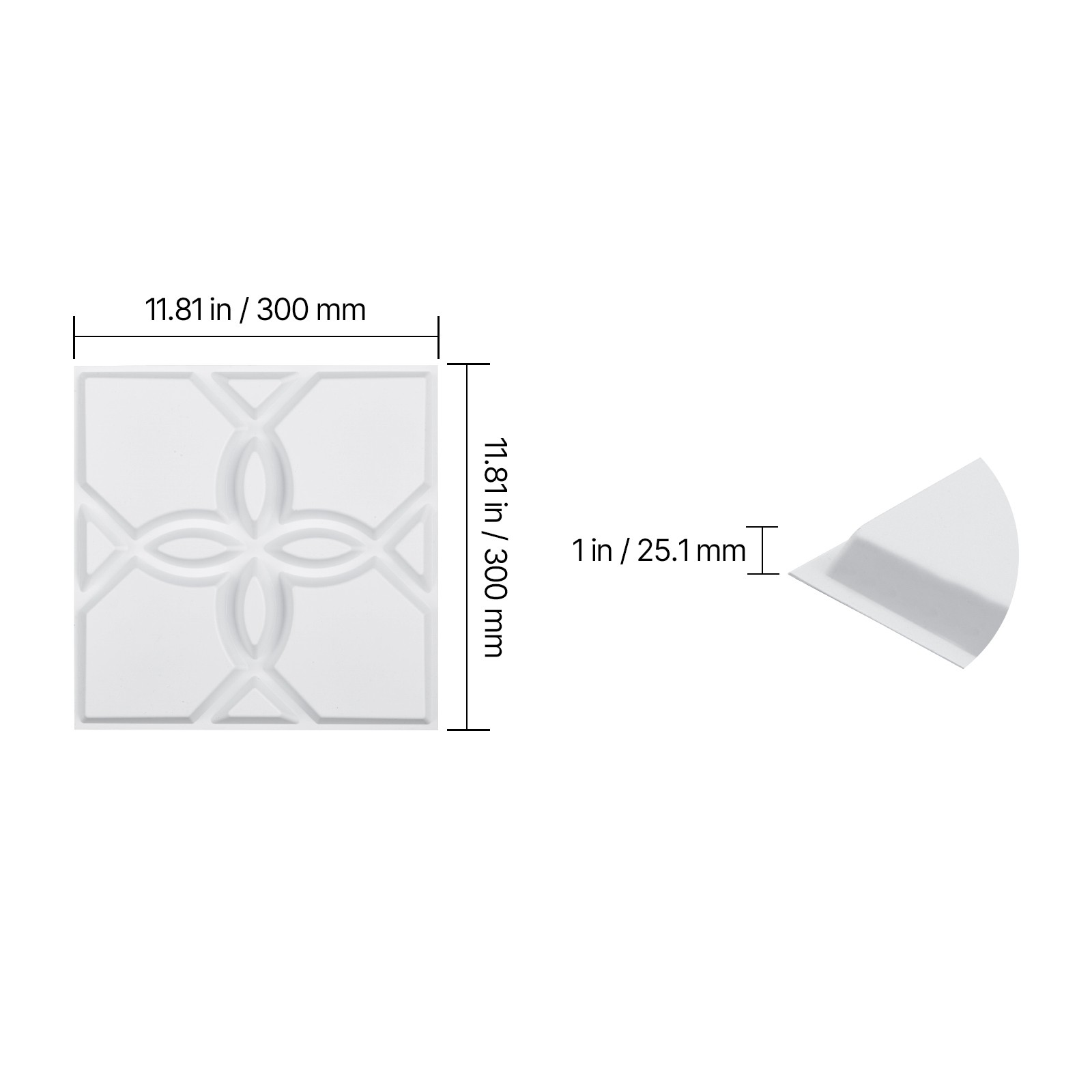 Uimoso 33-Pack 3D PVC Wall Panels,11.81”x11.81”, 32 Sq.Ft,Floral Design, White