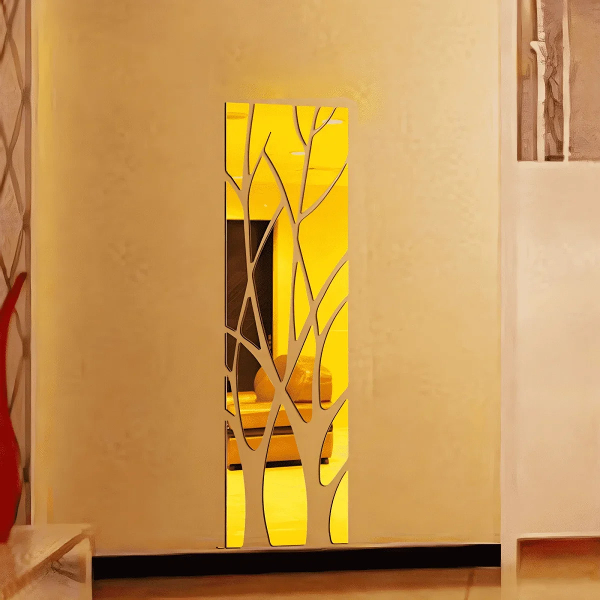 Tree Wall Stickers 3d Acrylic Lucky Diy Art Mirror Tv Background Home Decoration