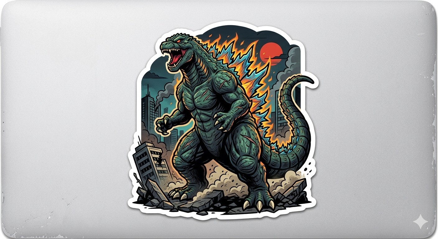Godzilla Decal Sticker Phone Laptop PICK ONE