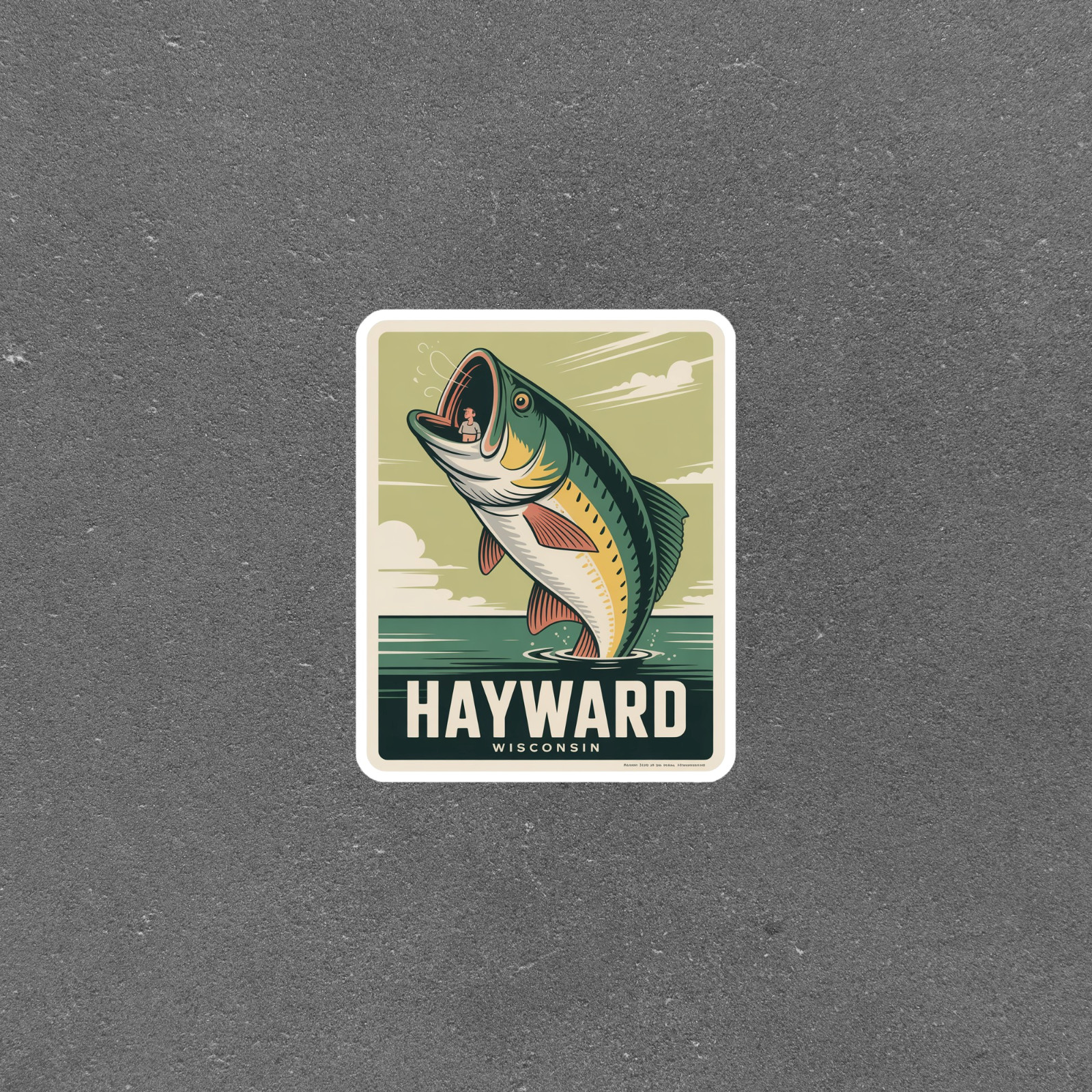 Vintage Hayward Wisconsin Bass Fishing Retro Vinyl Sticker #7039