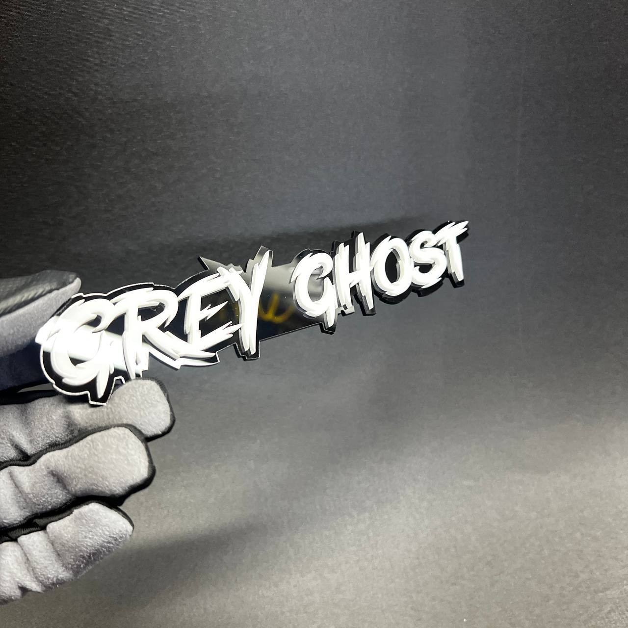 1PC GREY GHOST 3D Text Car Badge Emblem Fender tailgate Aggressive Custom Decal