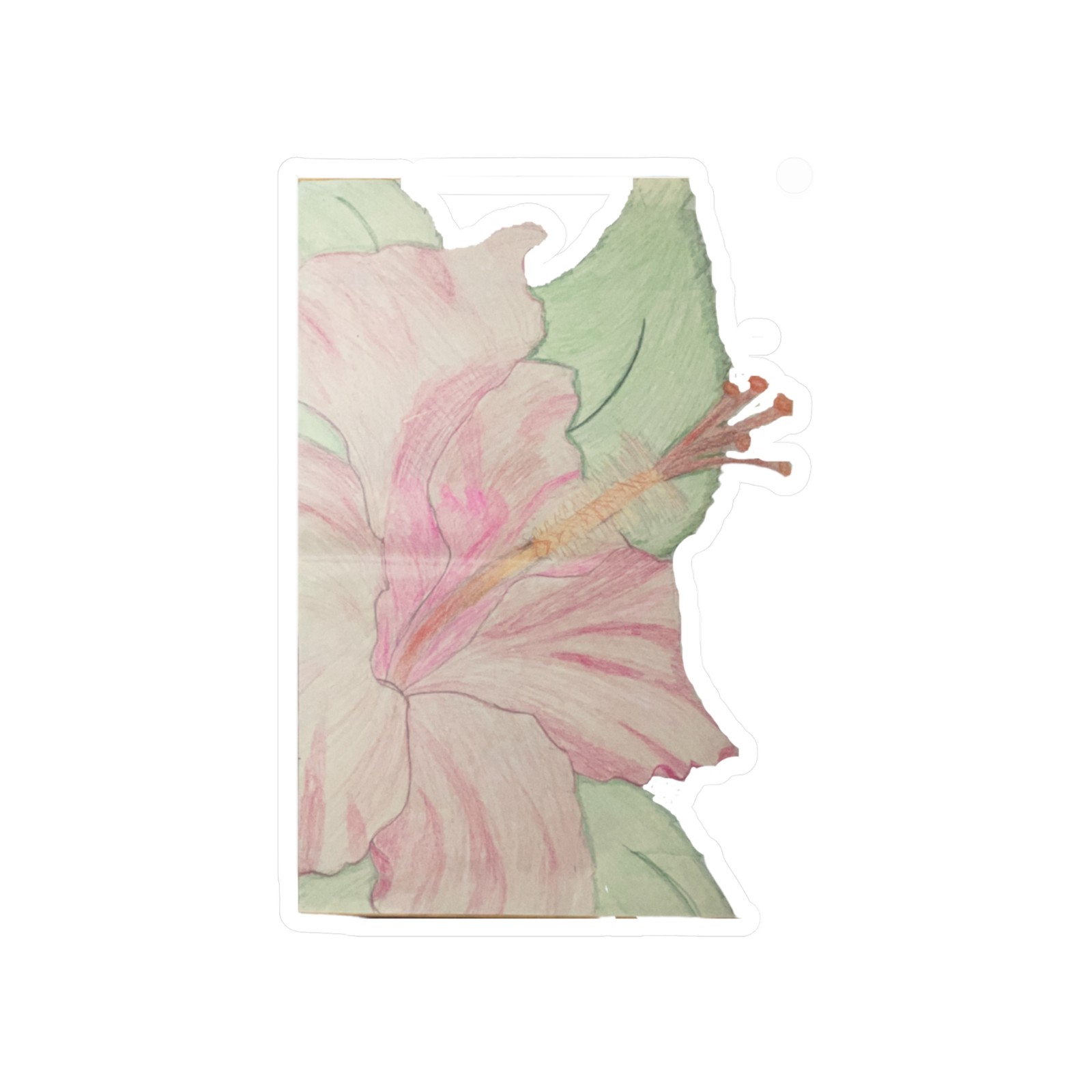 Pink Hibiscus Flower Kiss-Cut Vinyl Decal