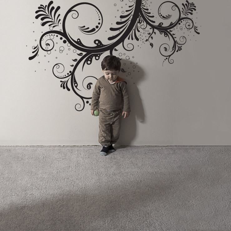 Stickerbrand Flower Floral Swirl Wall Decal Sticker. Multiple Colors / Size #310