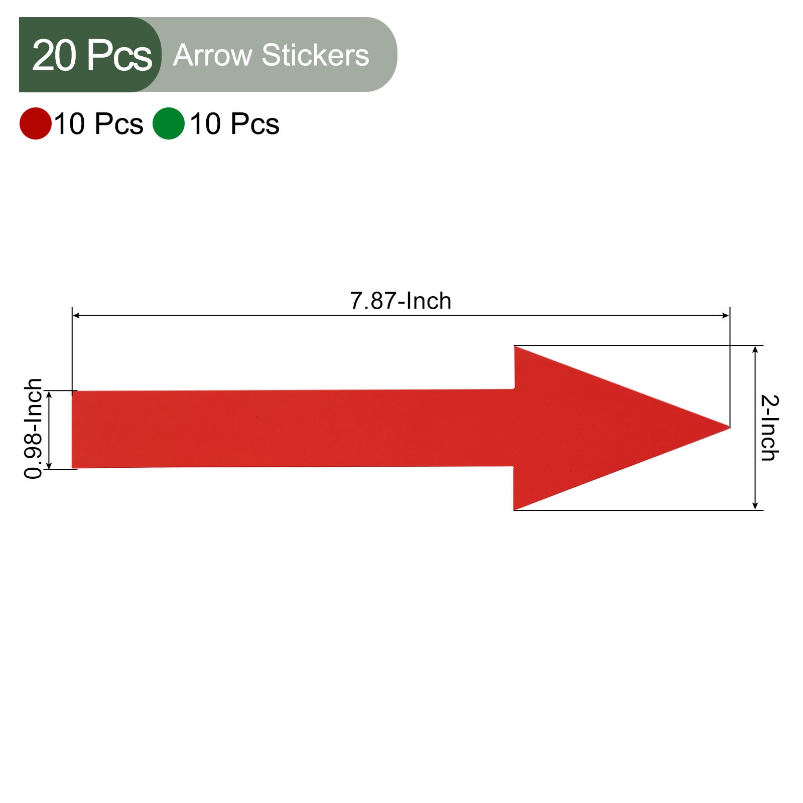 40pcs Arrow Sticker Sign 20x5cm Floor Decal Self Adhesive Wall Marking Red/Green