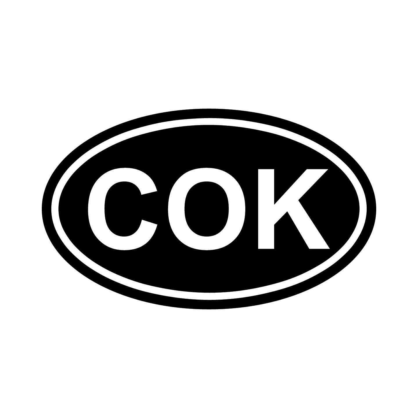 Cook Islands COK Oval Country Code Vinyl Decal Sticker for Car Laptop Window
