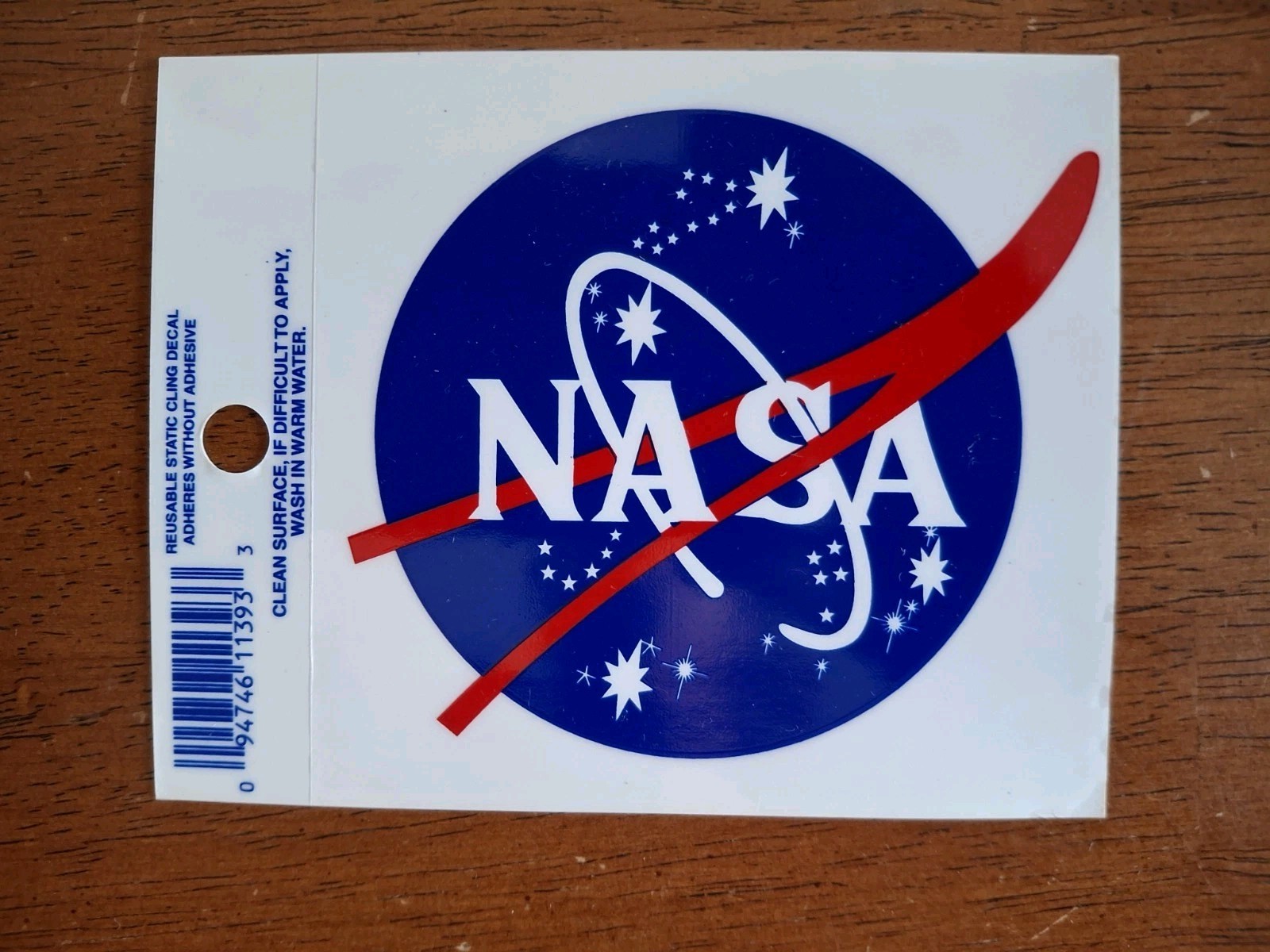 NASA Logo Space Program Reusable Static Cling Decal Moon Earth