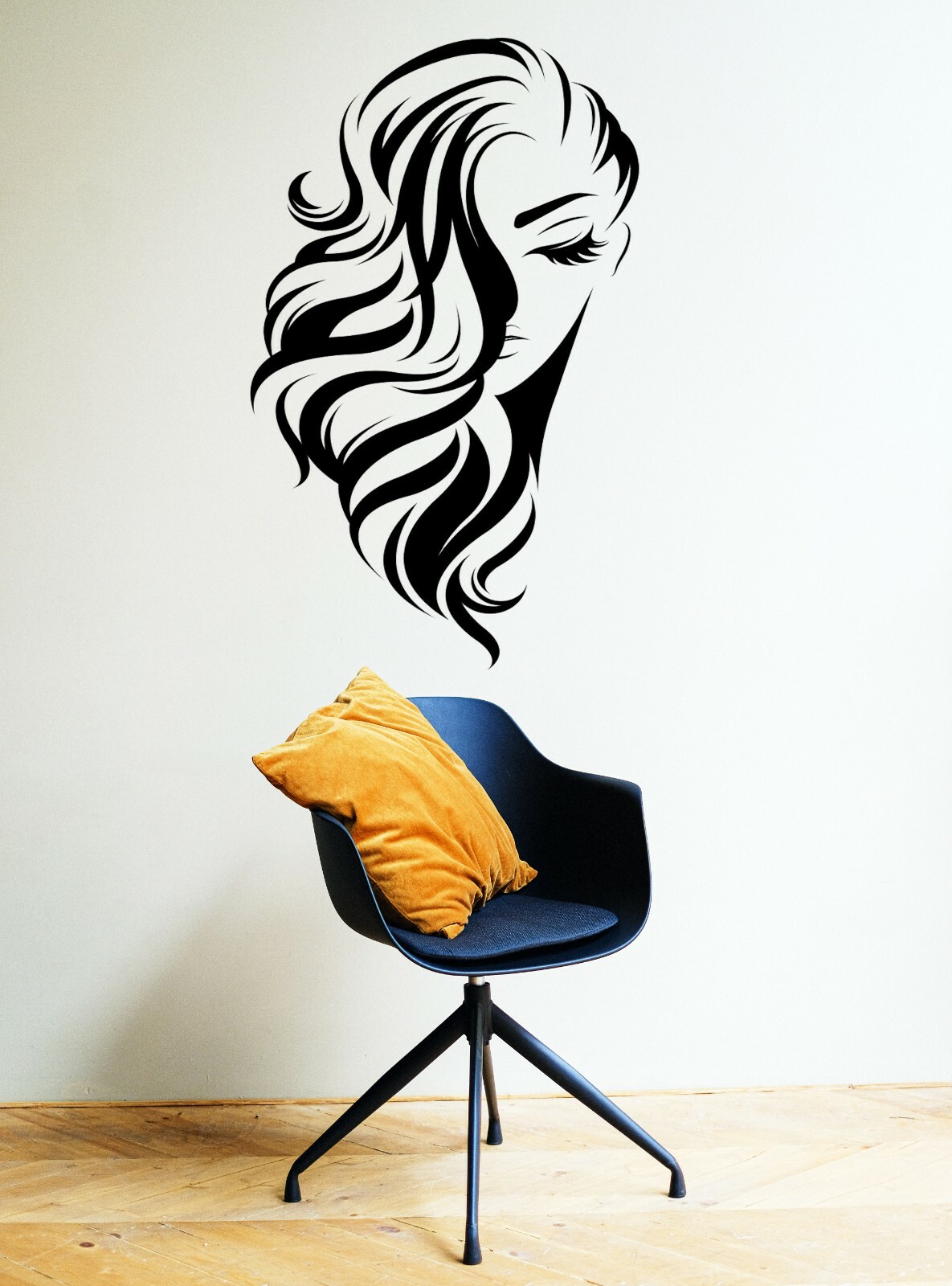 Beautiful Hair Girl Large Wall Vinyl Decal Salon Spa Décor Makeup Women Power