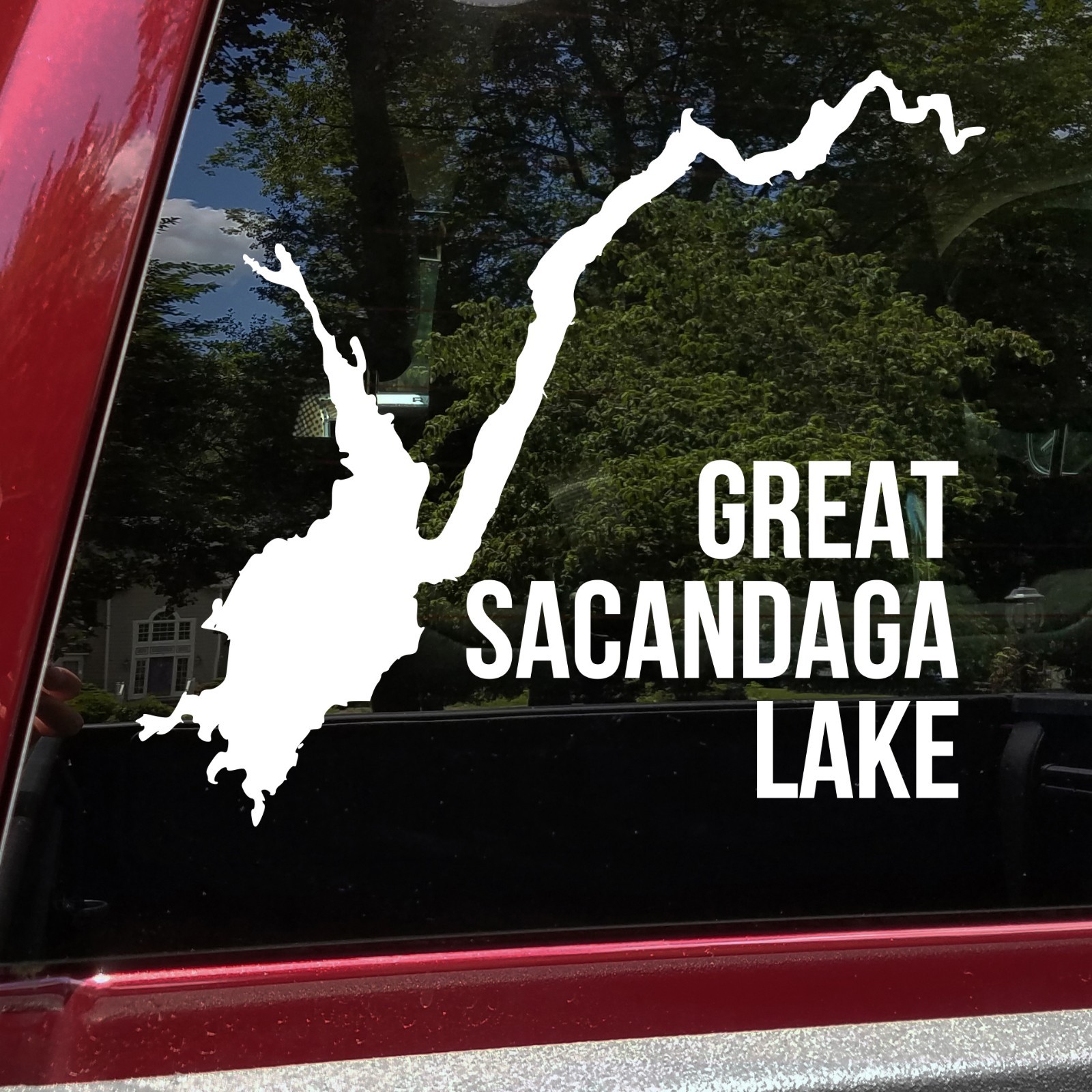Great Sacandaga Lake V2 Vinyl Decal Adirondack New York Map Shape for Car Window