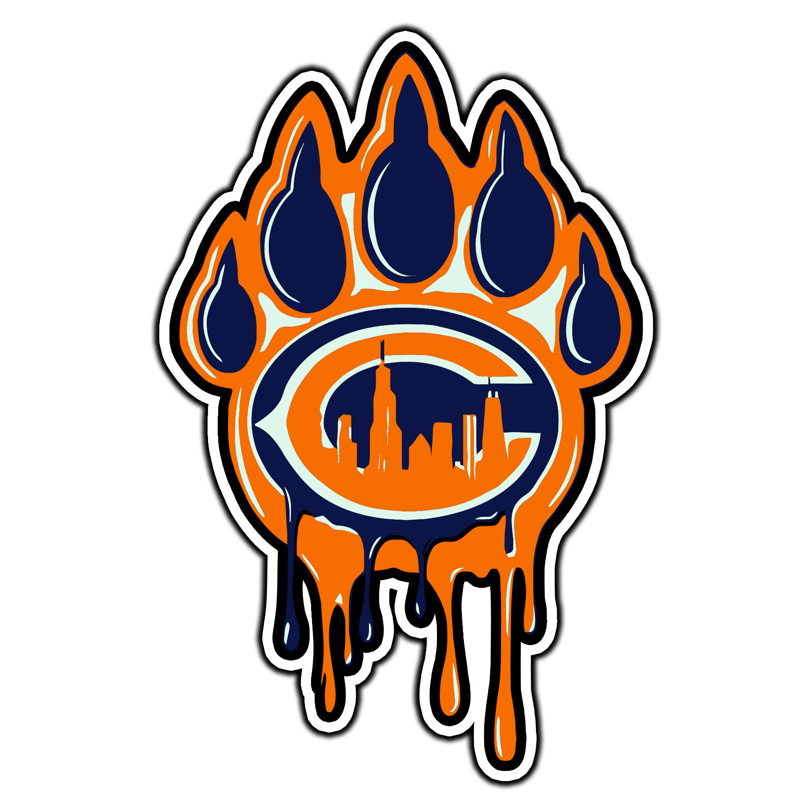 Chicago Bears Paw Logo #8 Football Sticker Waterproof Vinyl Decal Die-Cut Car