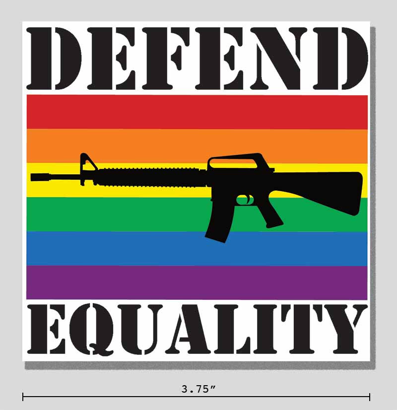 Defend Equality Magnet Rainbow Pride Flag 2nd Amendment 3.75″ Magnetic Vinyl