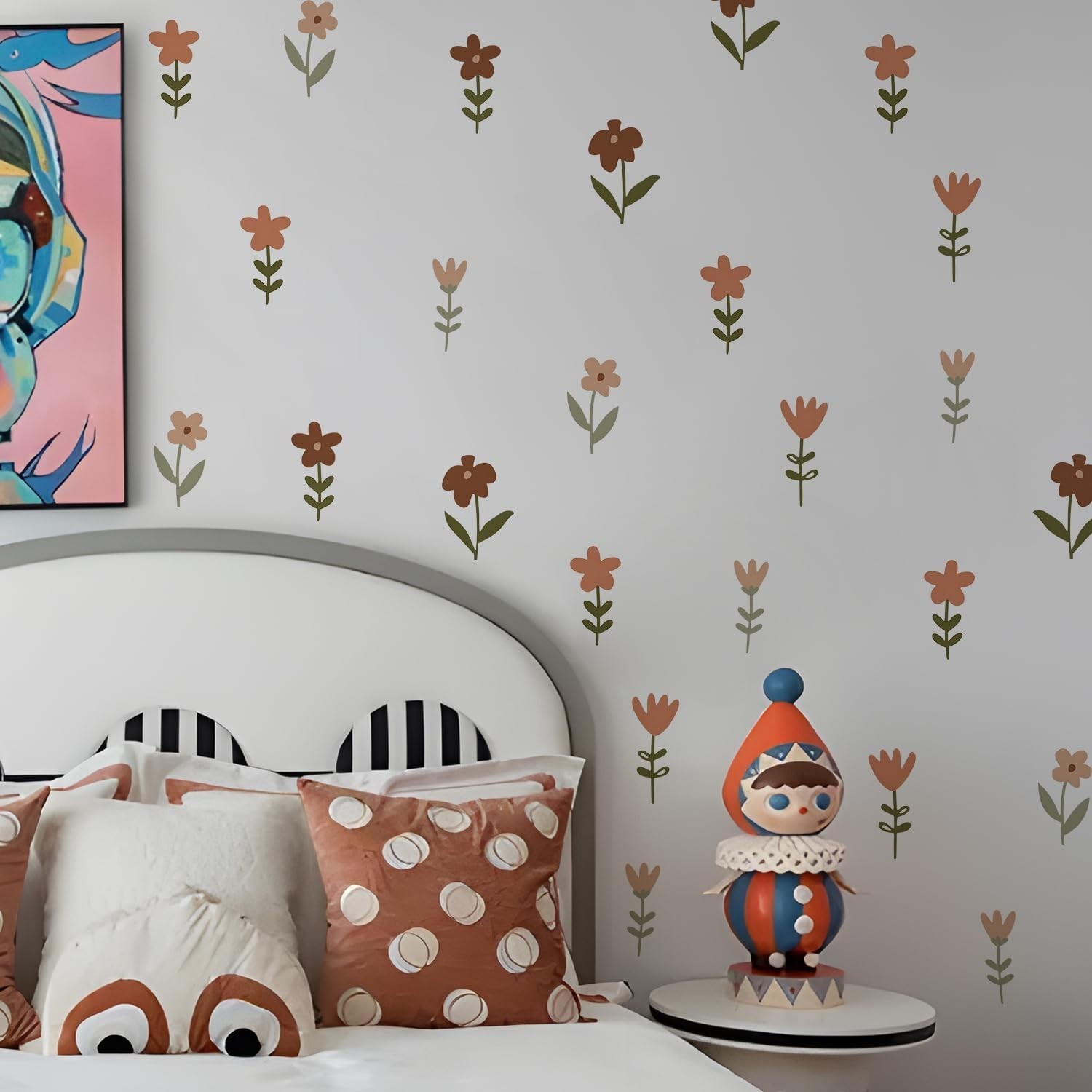 Decorative Removable Wall Decals – Bohemian Floral Stickers for Kids Spaces