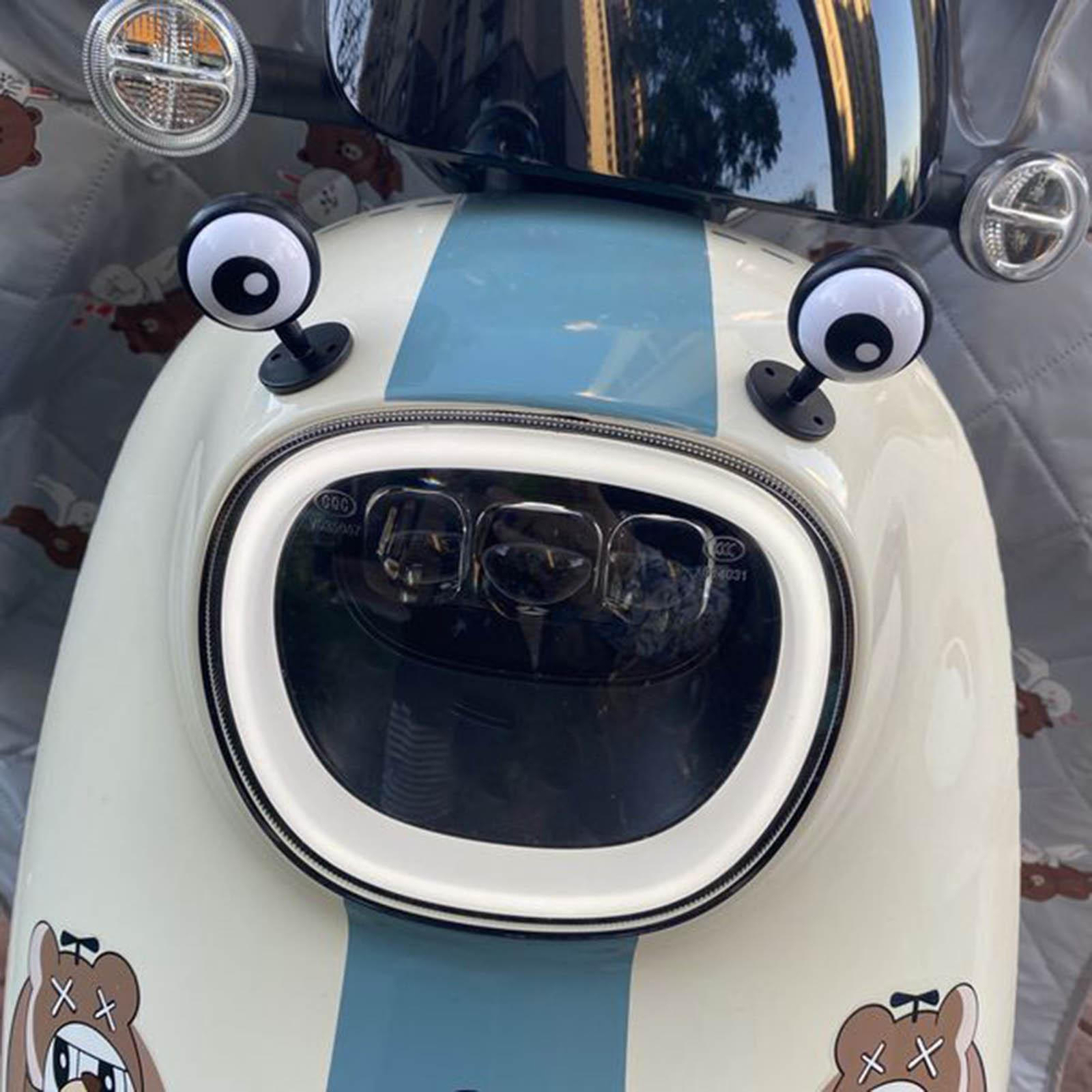 Funny Motorcycle Helmets Sticker Decor Electric Car Eye Personality Decoration