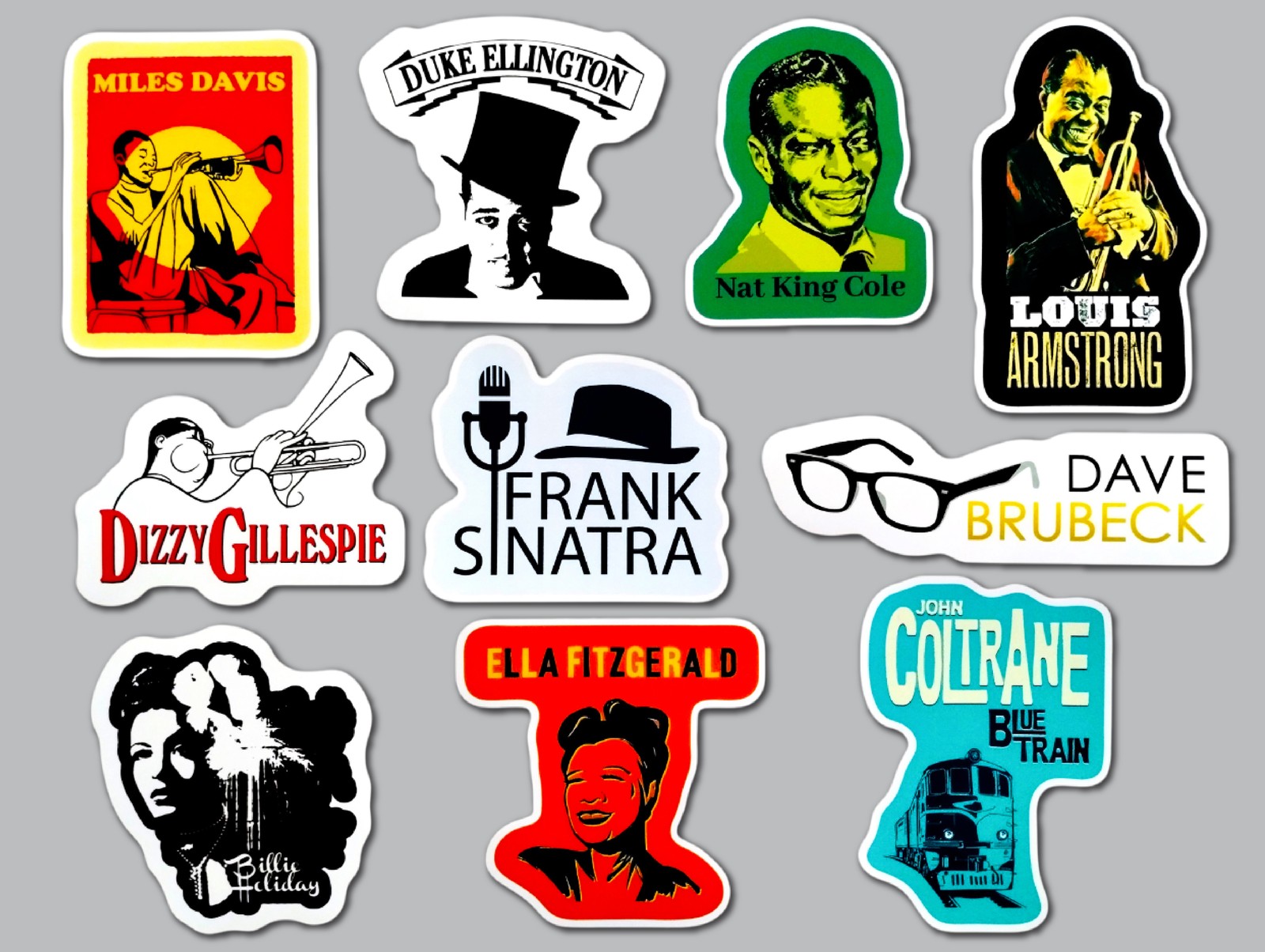 Jazz / Big Band / Lounge Music Vinyl Sticker Lot (10 Pack) frank sinatra