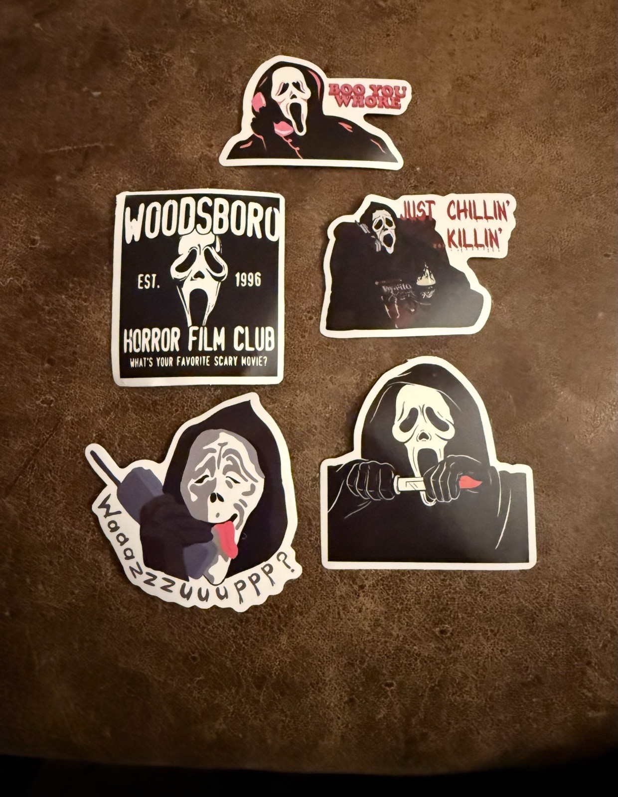 Ghostface Scary Movie Vinyl Sticker Lot Woodsboro Skateboard 2” Decal New