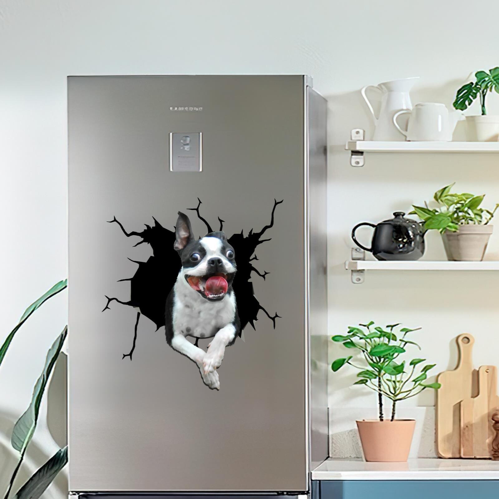 Boston Terrier Window Sticker Black Boston Terrier Gifts Funny Memes Window Cars