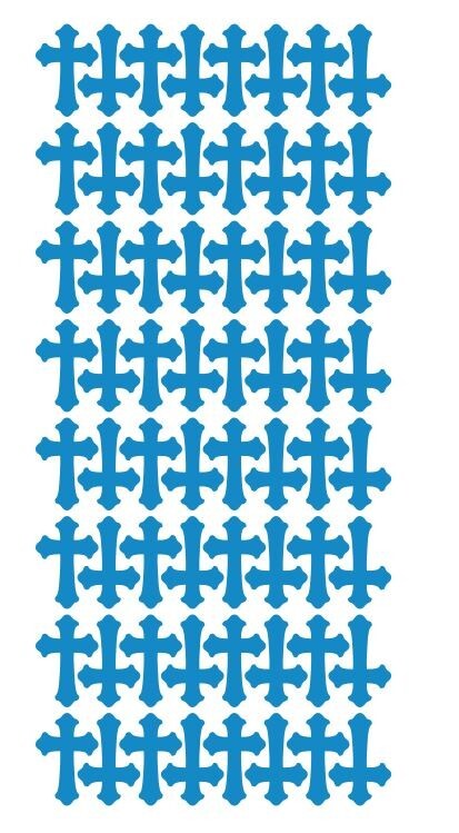 Medium Blue Cross Stickers 1″ DC24-053
