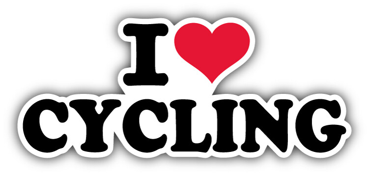 I Love Cycling Car Bumper Sticker Decal