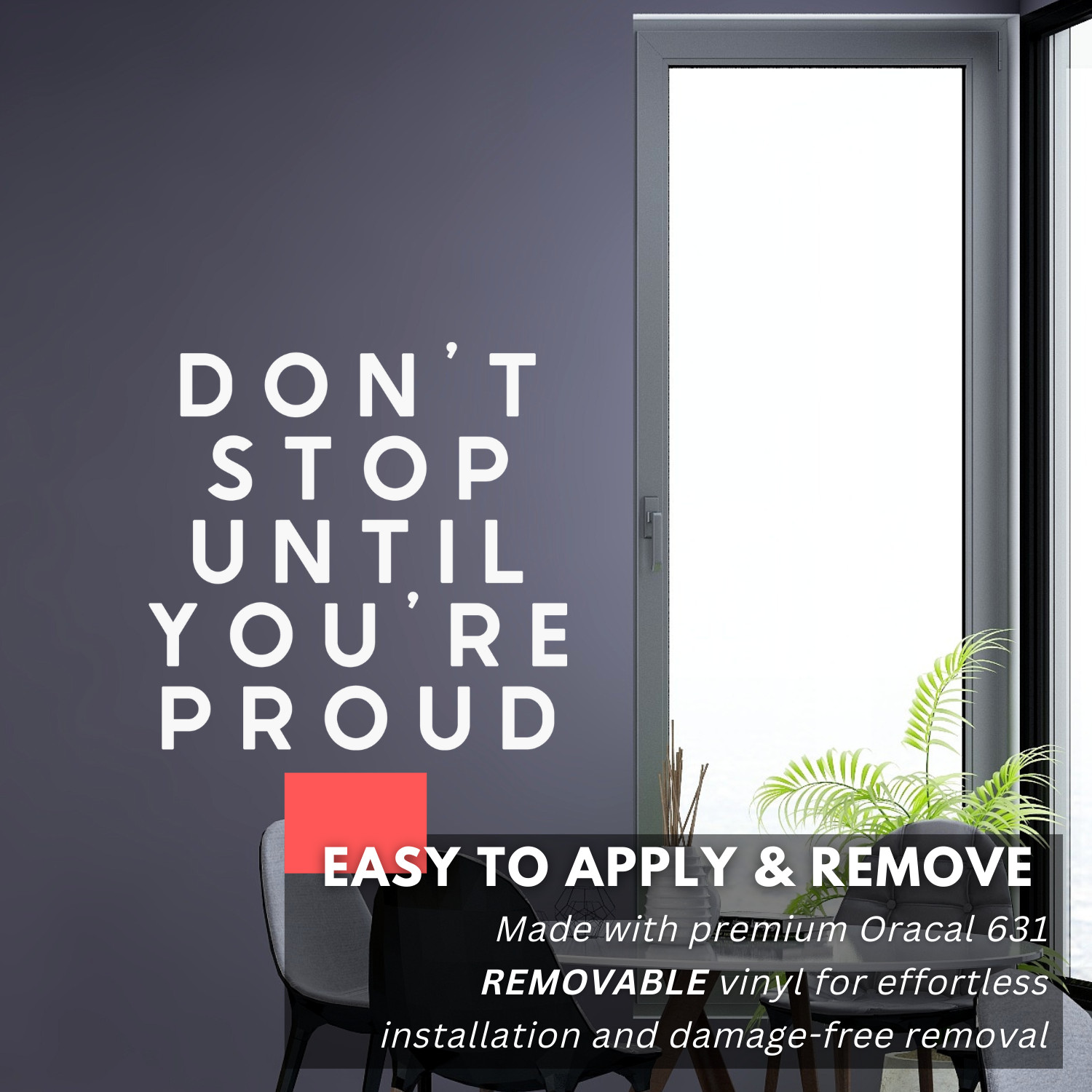 Motivational Wall Decal – Don’t Stop Until You’re Proud – Gym & Office Decor
