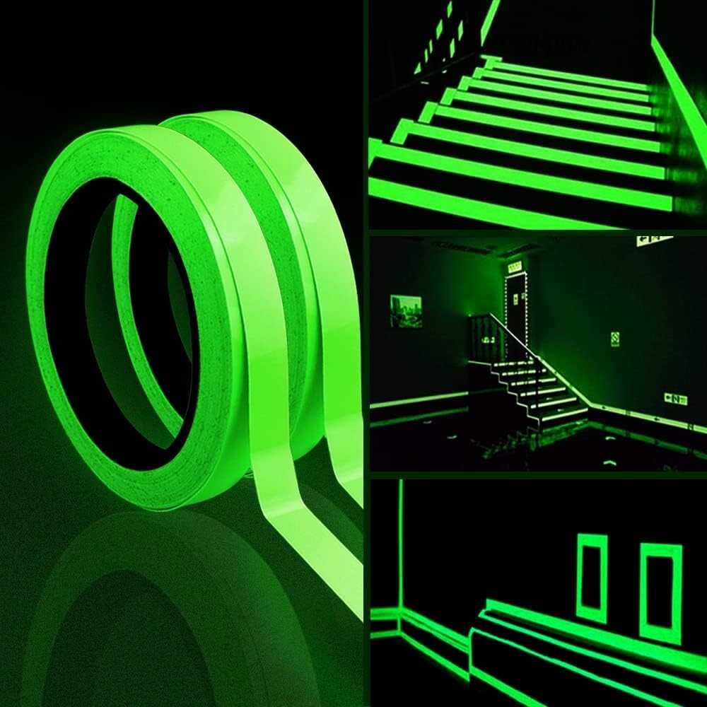 Heavy-Duty Safety Luminous Tape – Green Light – Waterproof – 2PCS, 10m x 10mm