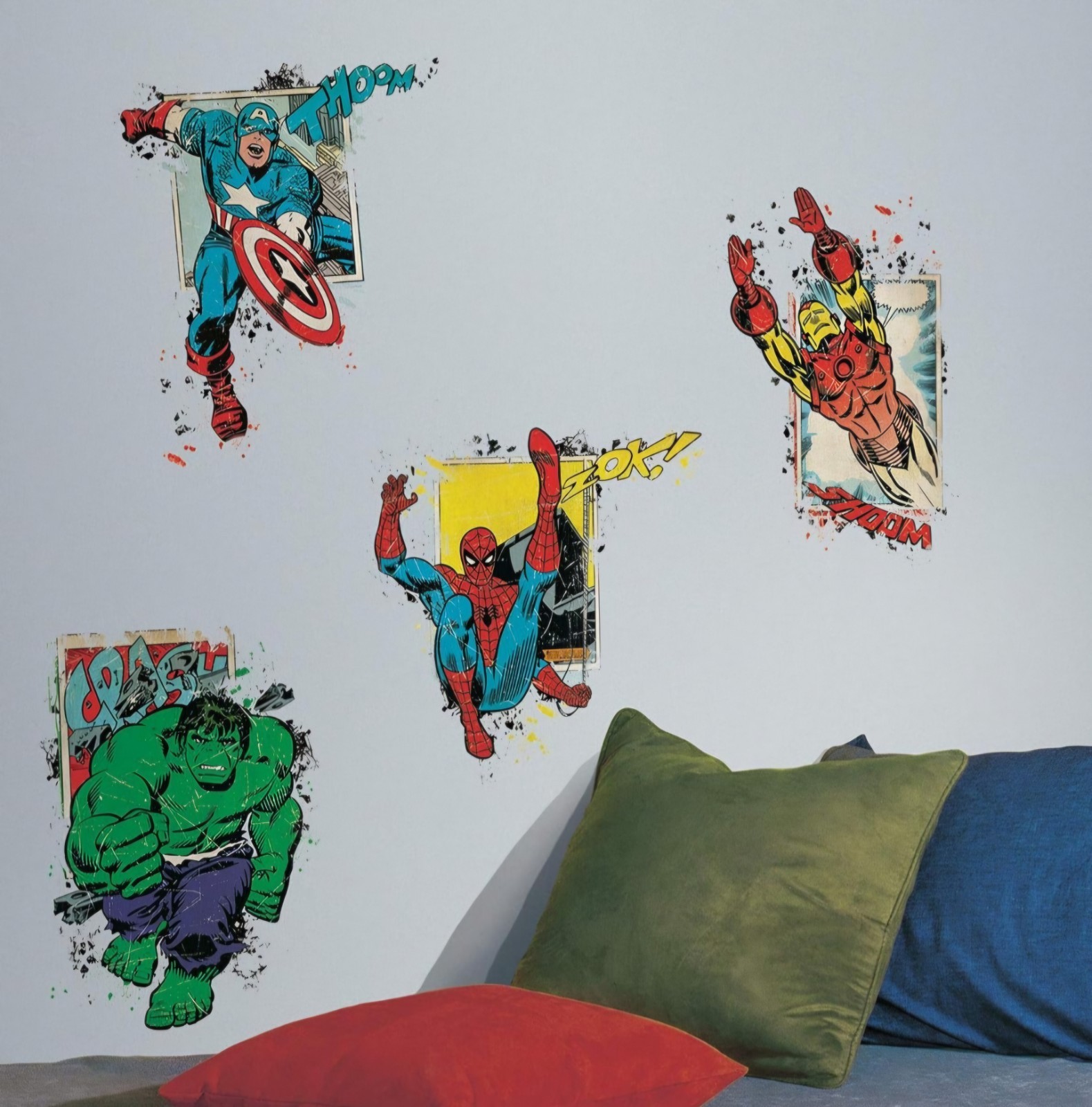 🇨🇦 New RoomMates Wall Decal Marvel Superhero Burst Spider-man Iron-man Hulk
