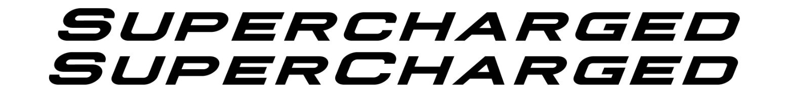 Supercharged 2 Pack / Lot of Two Vinyl Sticker Decals – 12″ Inches Long Each