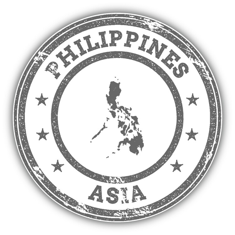 Philippines Map Asia Grunge Stamp Car Bumper Sticker Decal