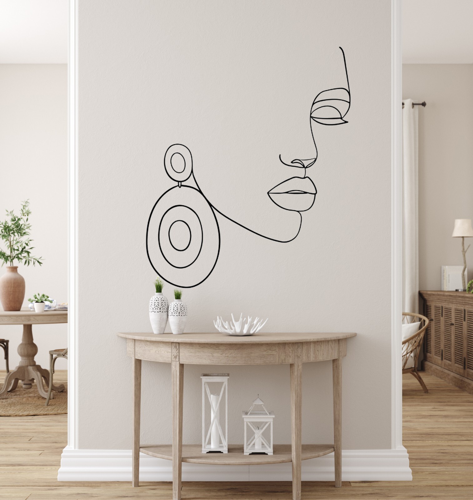 Beautiful Face Decal Abstract Sexy Women Wall Removable Sticker Room Décor AA077