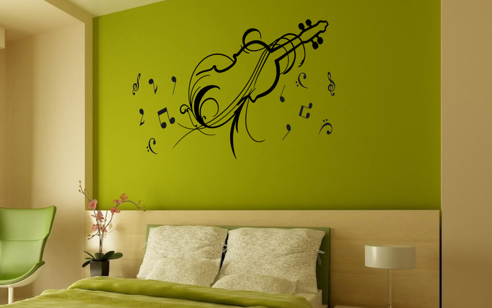Beautiful Broken Melody Silhouette bedroom livingRoom decal sticker 24″ Black