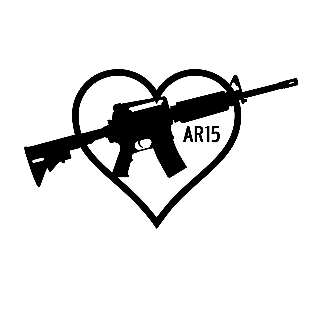 AR15 Decal Window Bumper Sticker Car Gun Rights Second Amendment Love America AR