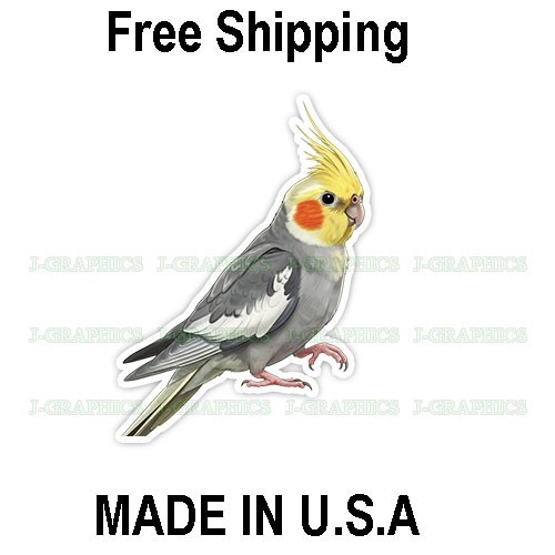 Cockatiel Bird Vinyl Sticker Decal Nature C