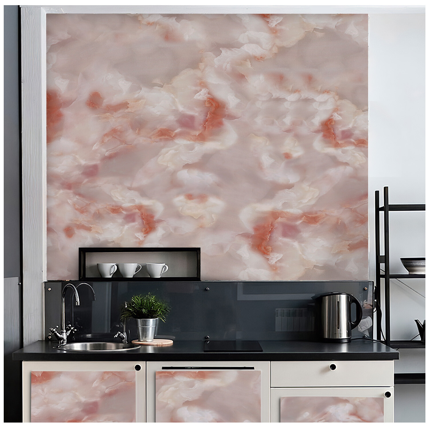 Marble Contact Paper Oil-proof Wallpaper Film PVC Self-Adhesive Granite Sticker