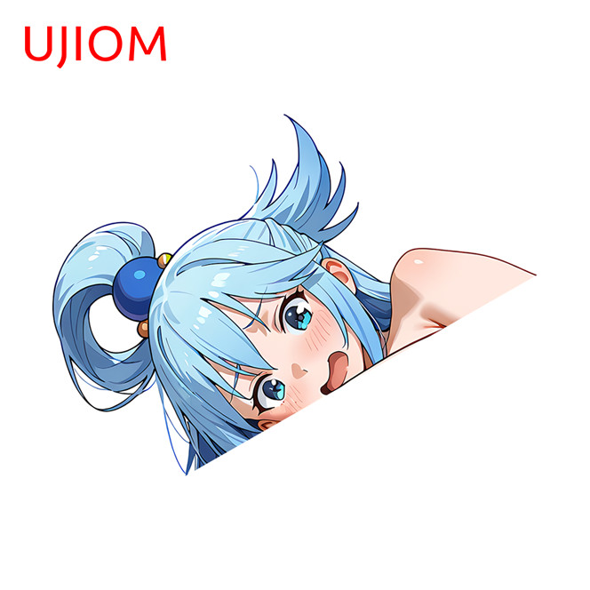 EARLFAMILY 5.1″ Aqua Anime Car Sticker Sunscreen Car Windows Artistic Decals