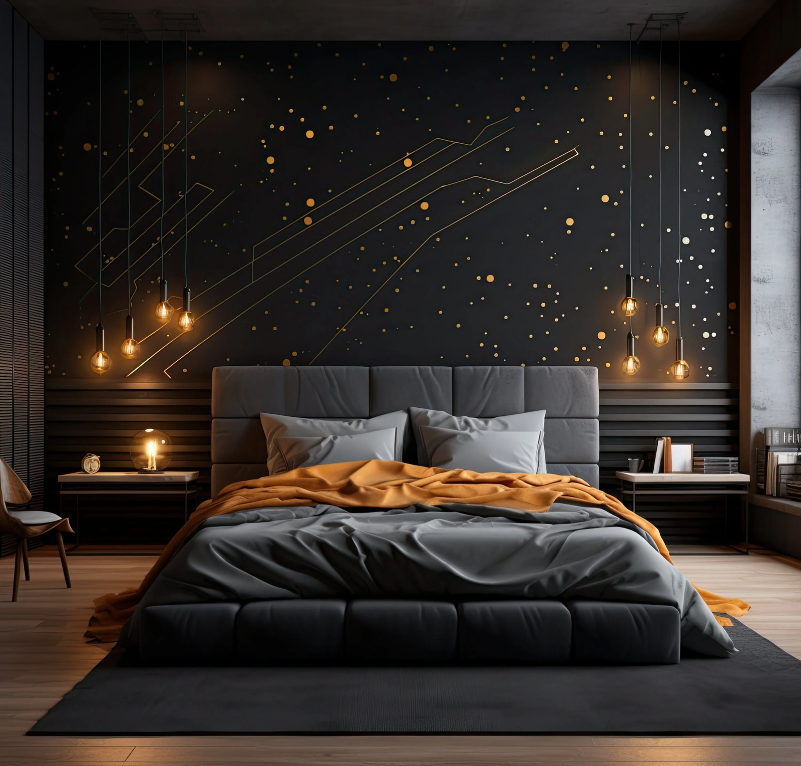 Gold Thin Lines & Circle Dots Stickers – Geometric Peel and Stick Decals for