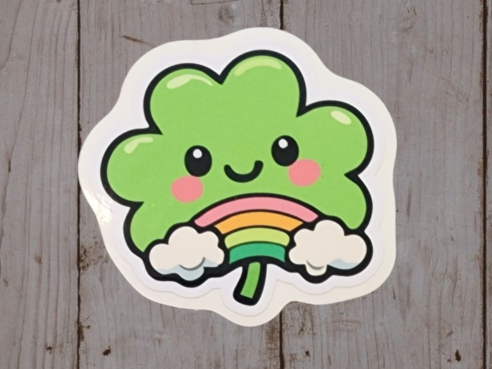 St. Patrick’s Day, Rainbow Clover, Waterproof Sticker