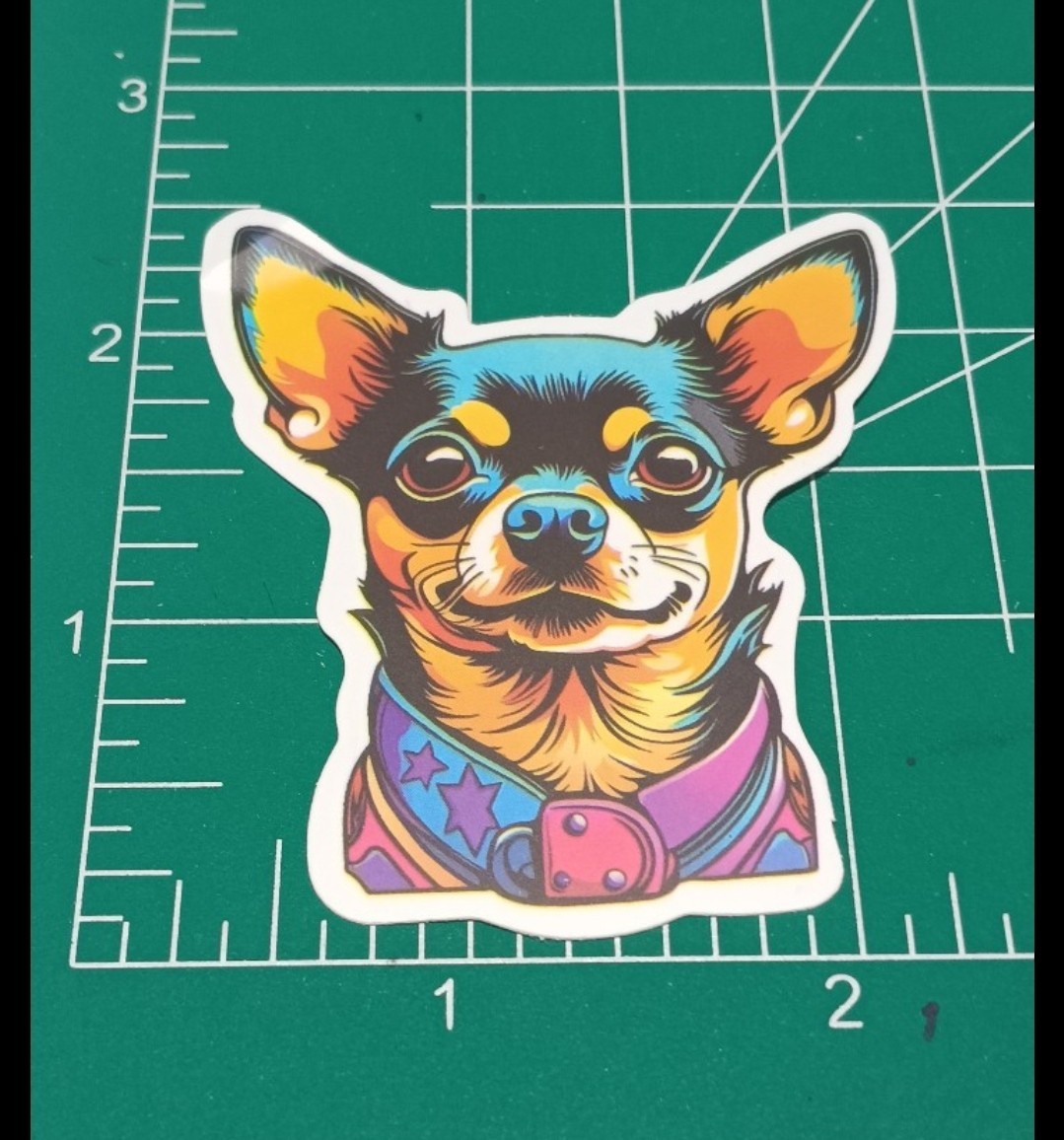 CHIHUAHUA STICKER X DIE-CUT MATTE STICKER X 2X2 INCHES STICKER X