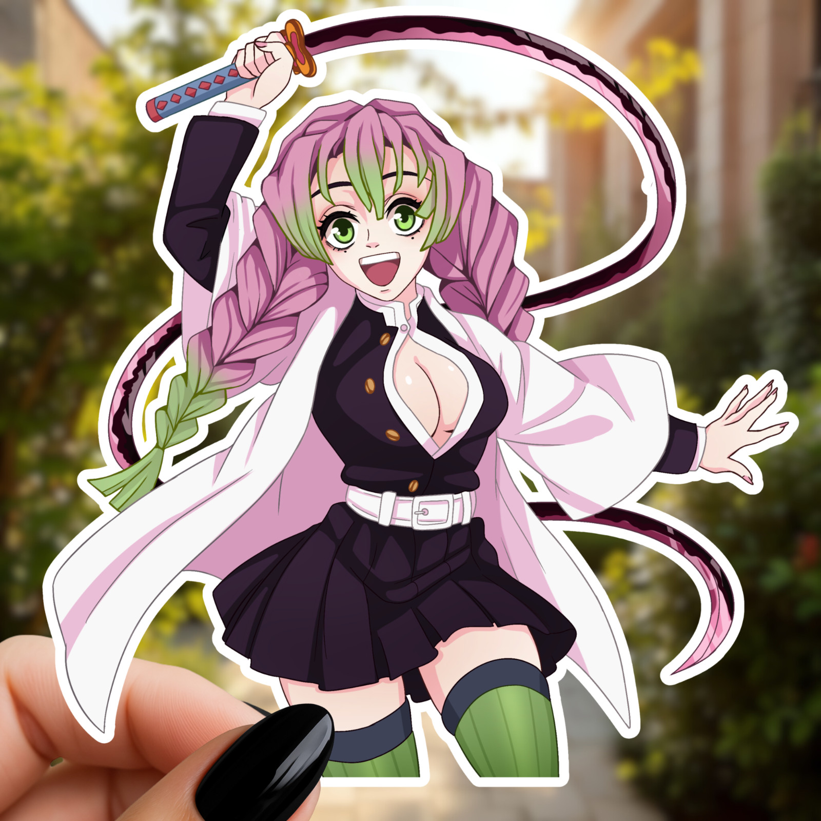 Mitsuri Kanroji – Anime – Sticker or Magnet – Demon Slayer – UV Protection