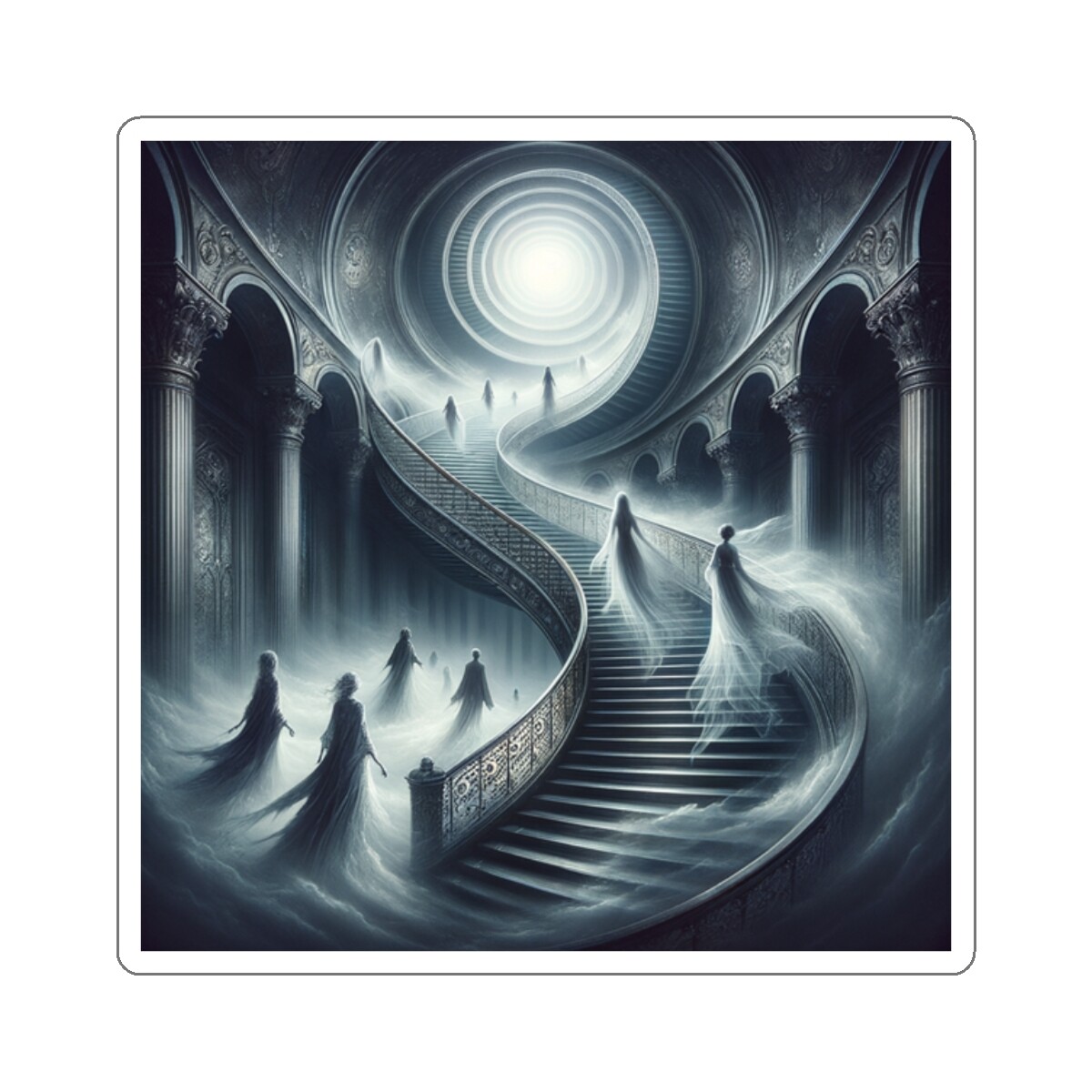 Sticker Gothic Surrealism Ethereal Ghostly Figures 2×2 3×3 4×4 6×6